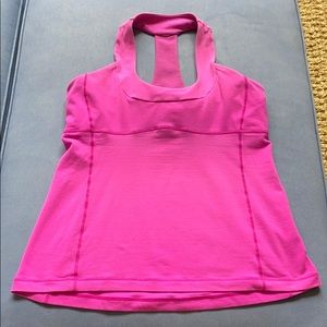 Lululemon pink workout top size 12 built in bra